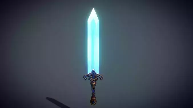 Stylized Blue Crystal Sword