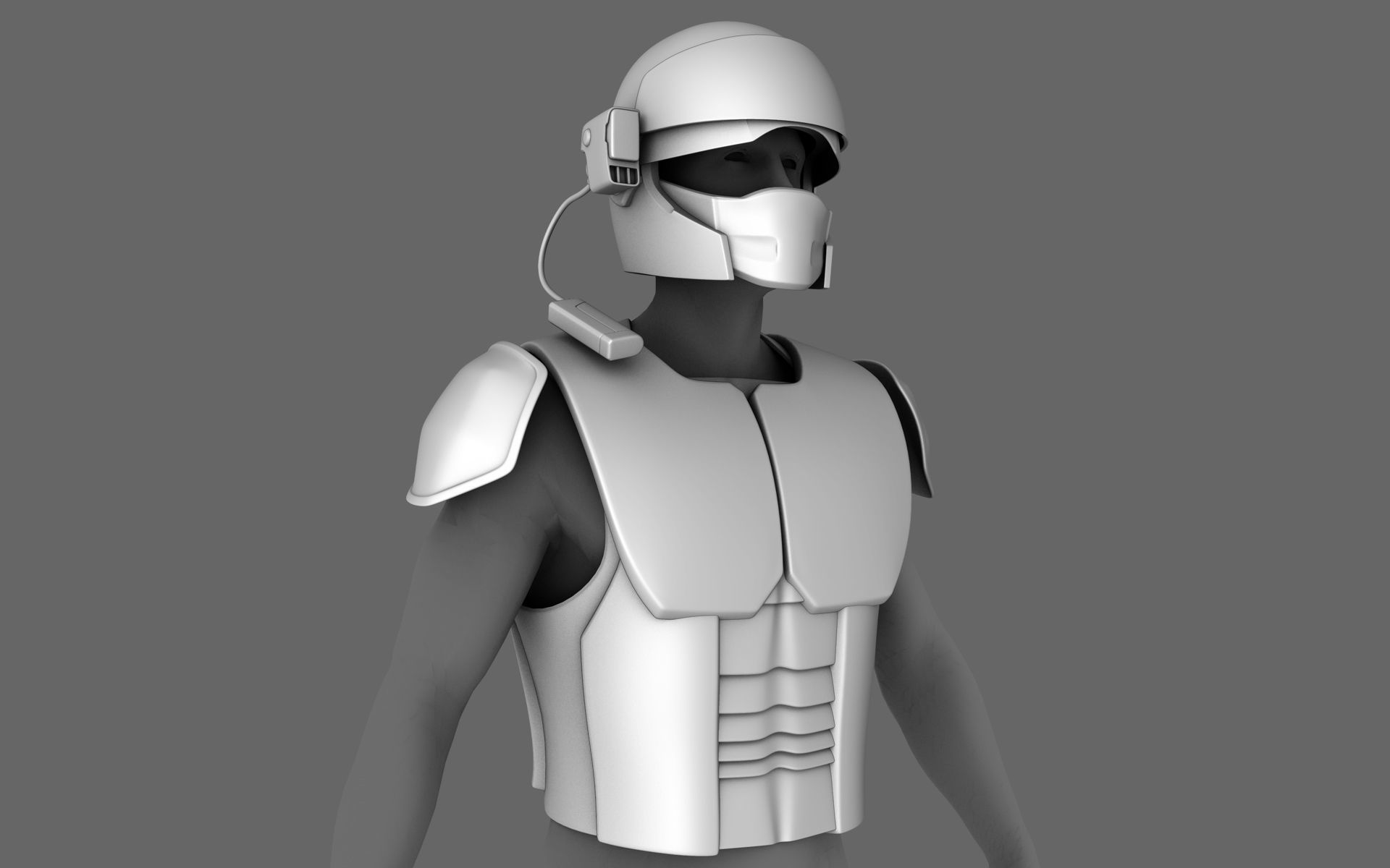 Sci-Fi Armor Base Mesh Free 3D model_1