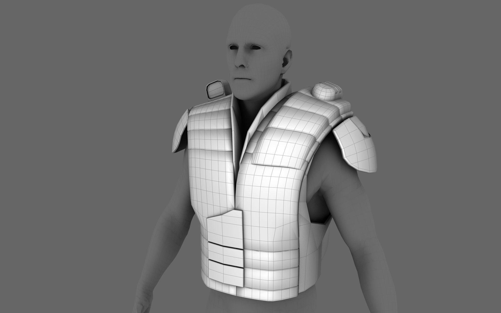 Sci-Fi Armor Base Mesh Free 3D model_6