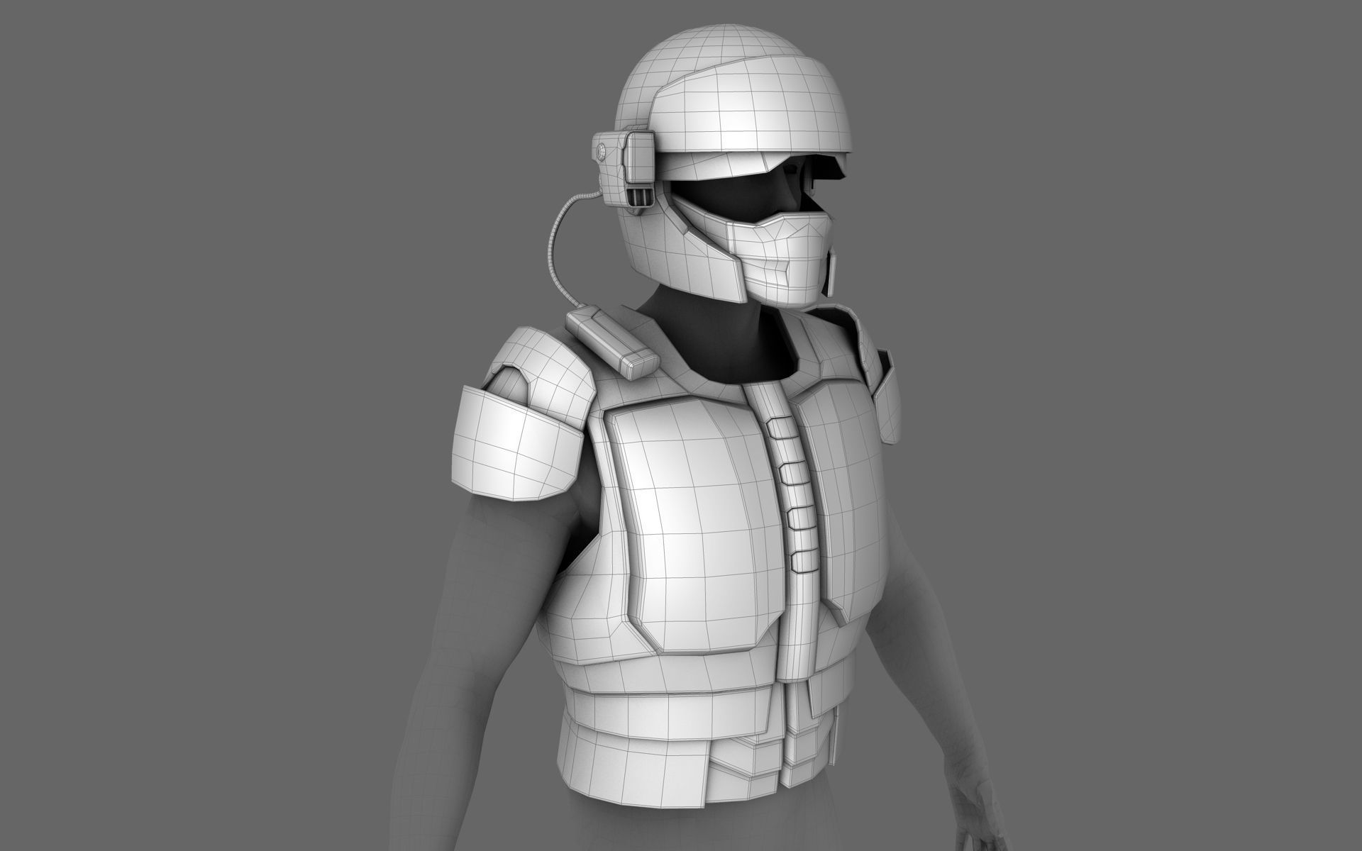 Sci-Fi Armor Base Mesh Free 3D model_12