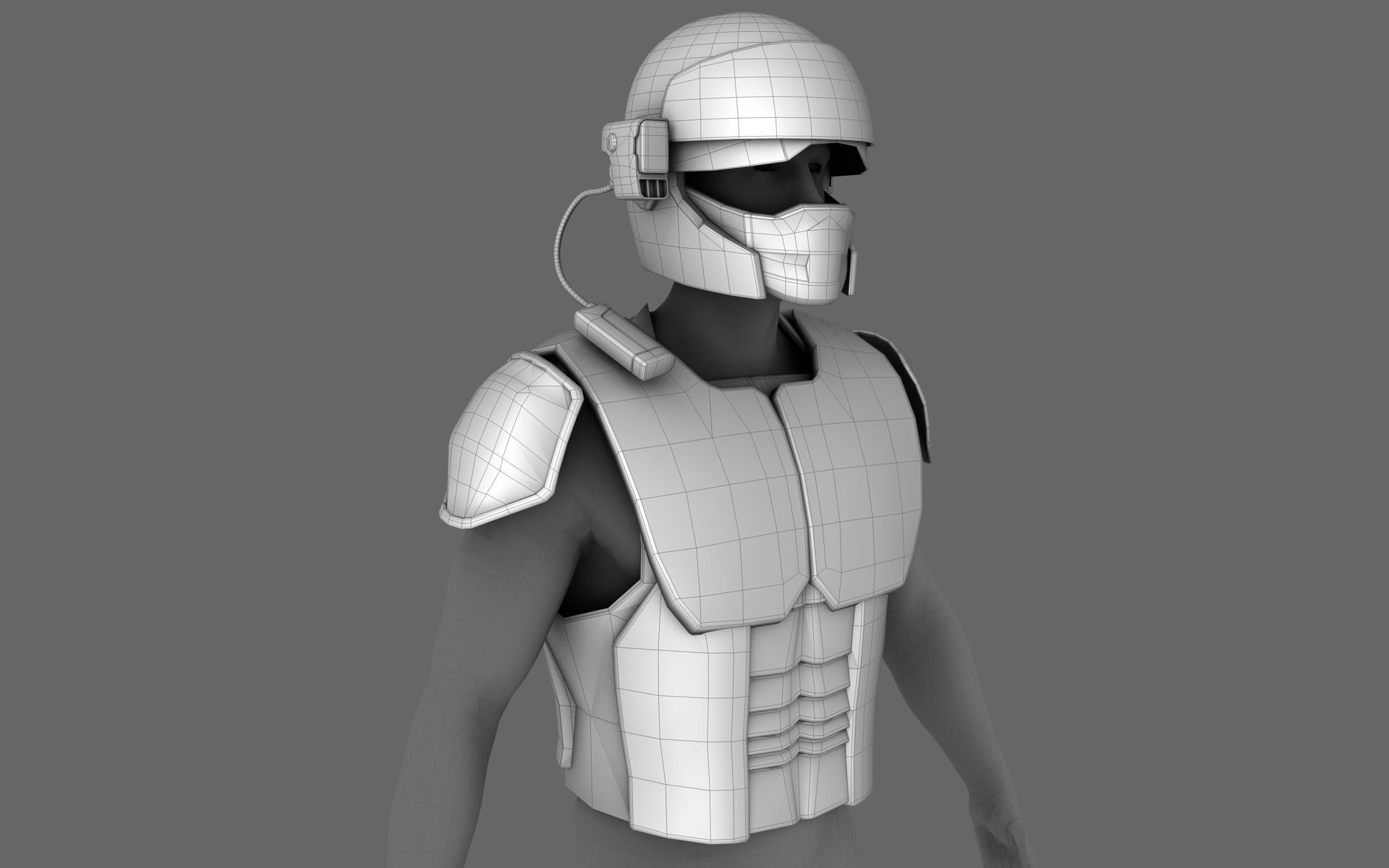 Sci-Fi Armor Base Mesh Free 3D model_4