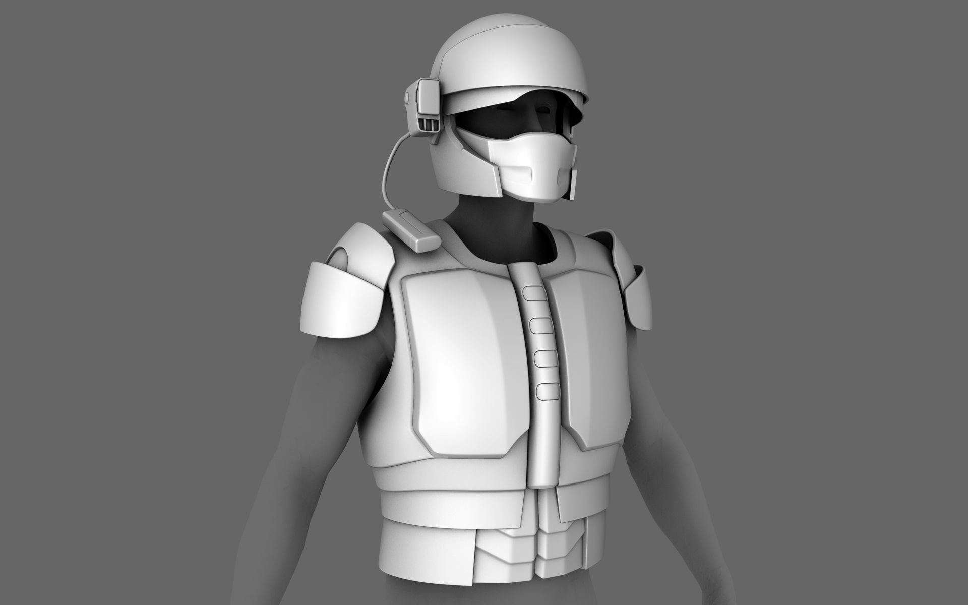 Sci-Fi Armor Base Mesh Free 3D model_8