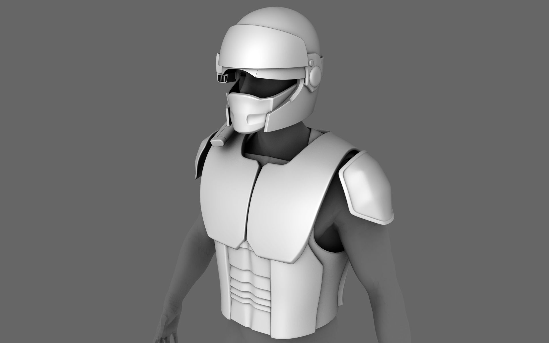 Sci-Fi Armor Base Mesh Free 3D model_2