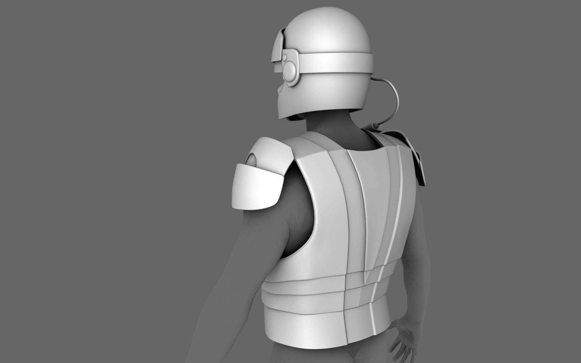 Sci-Fi Armor Base Mesh Free 3D model_10