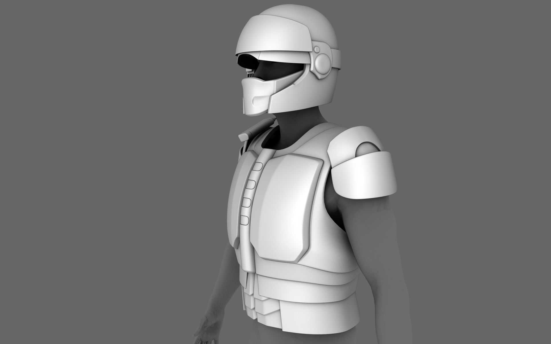 Sci-Fi Armor Base Mesh Free 3D model_9