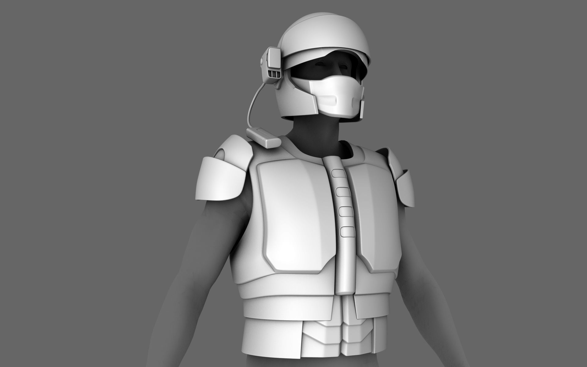 Sci-Fi Armor Base Mesh Free 3D model_11