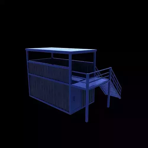 Container cafe 02 3D model 4