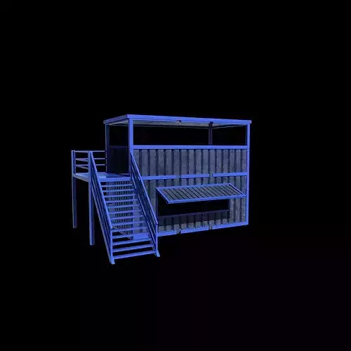 Container cafe 02 3D model 5