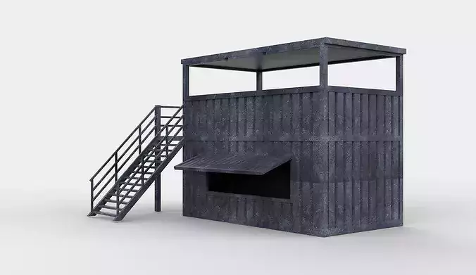 Container cafe 02 3D model 7