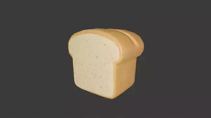 Stylized Bread Loaf  Low Poly 3D Game Ready Food Asset Low-poly 3D model 2