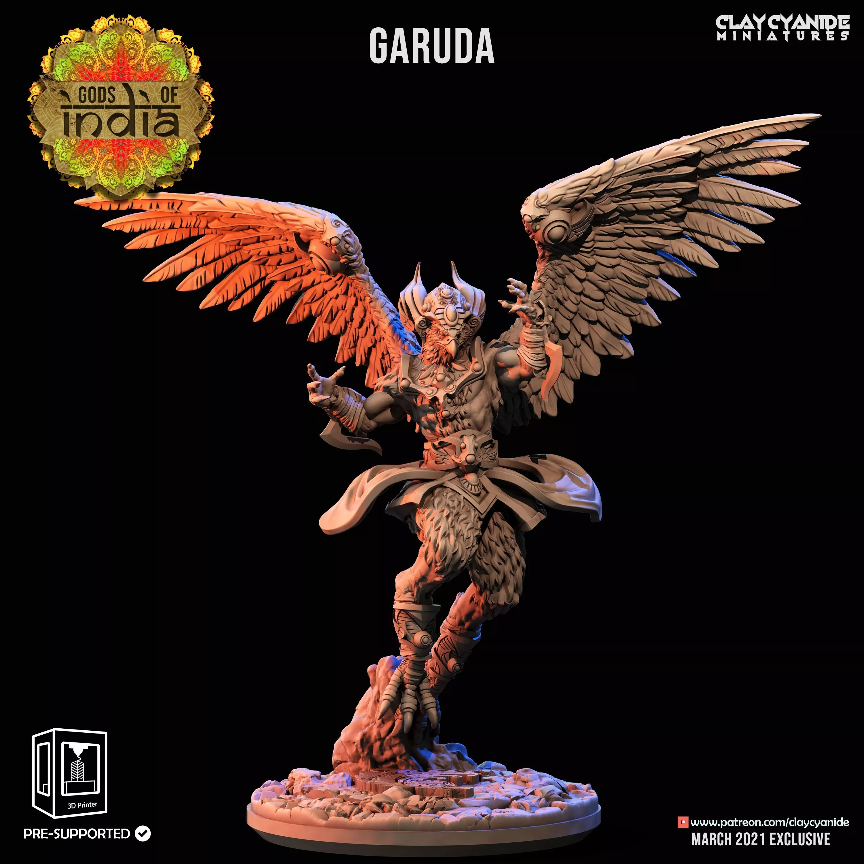 Garuda Gods of India Bird King Idol 3D Print STL 3D print model