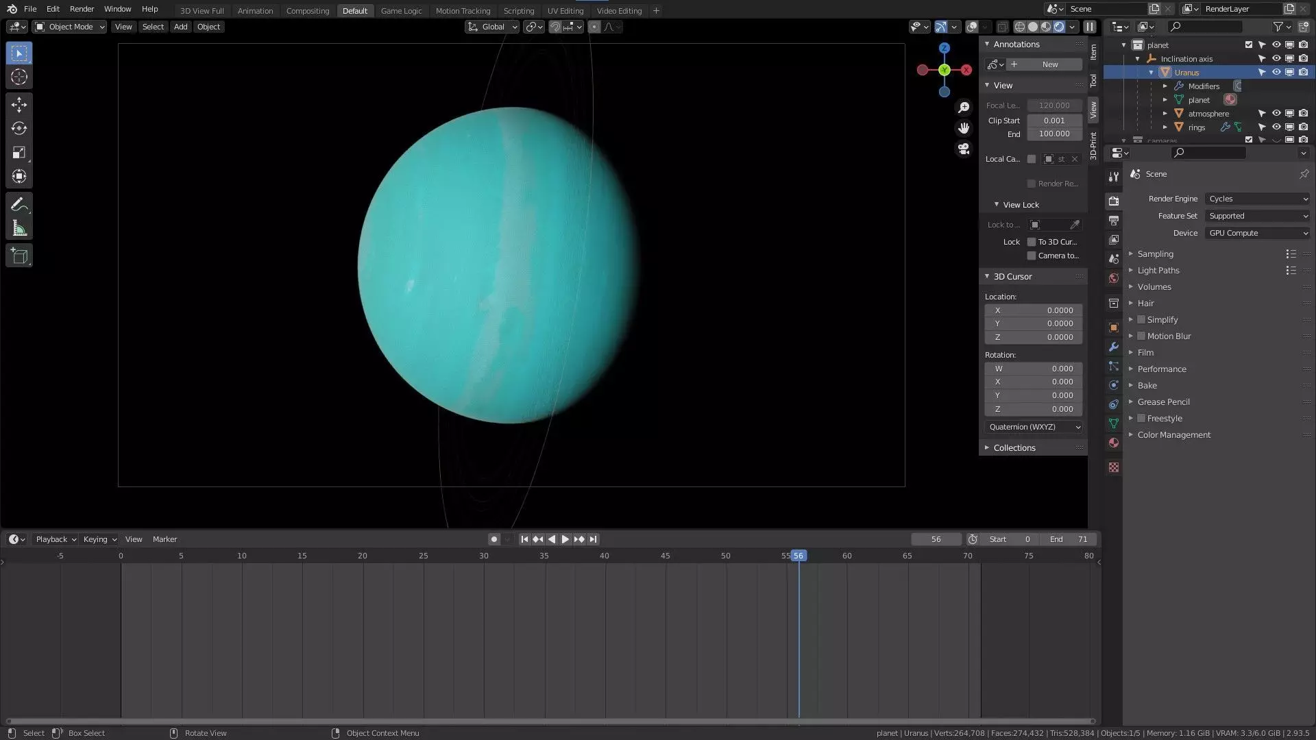 Uranus 16K Photorealistic  Low-poly 3D model_39