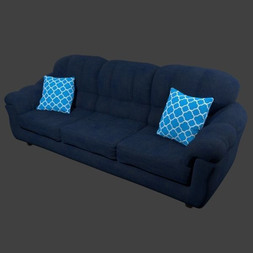 Couch and Pillows - Blue Linen