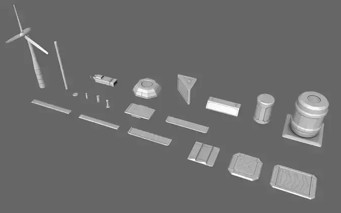 3D Sci-Fi Prop Kit Bash 3D model