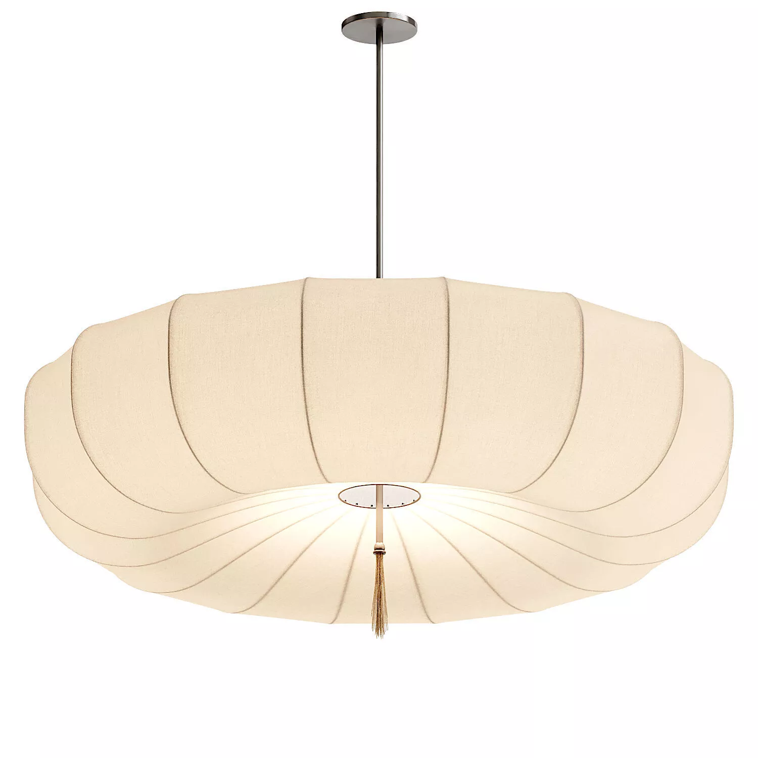 Modern Japanese Wabi Sabi Silk Pendant Lamp 3D model