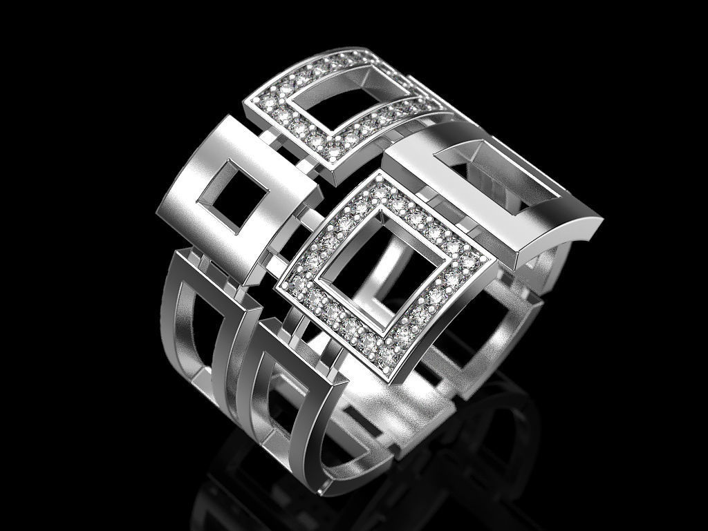 Multi quadrant ring 3D print model_7