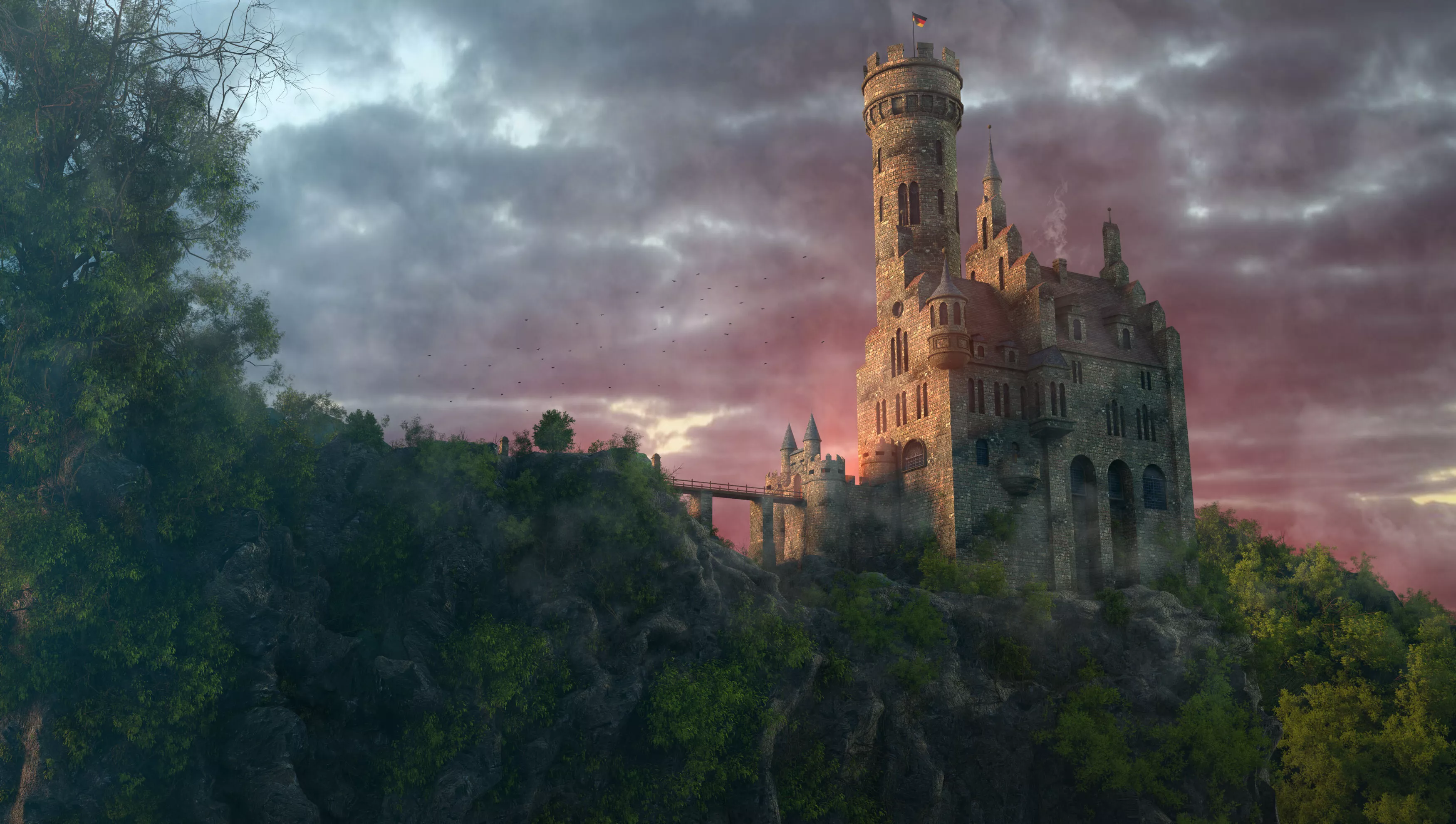 Lichtenstein Castle landscape 3D model
