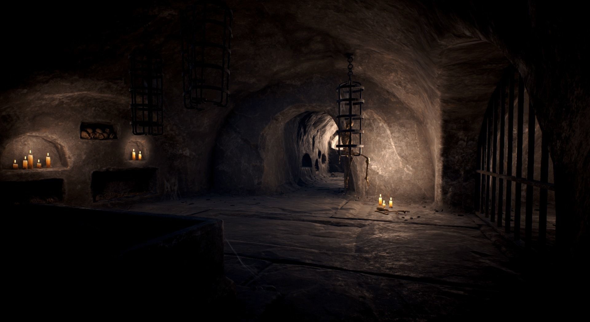 Ancient Catacombs Low-poly 3D model_4