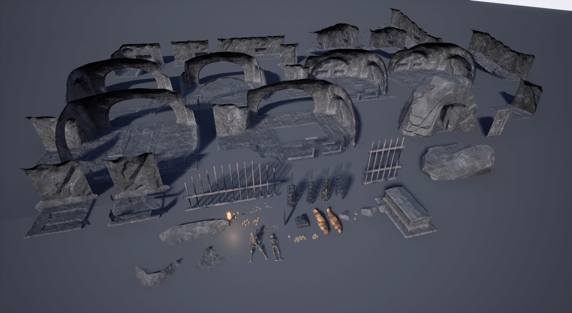 Ancient Catacombs Low-poly 3D model_5