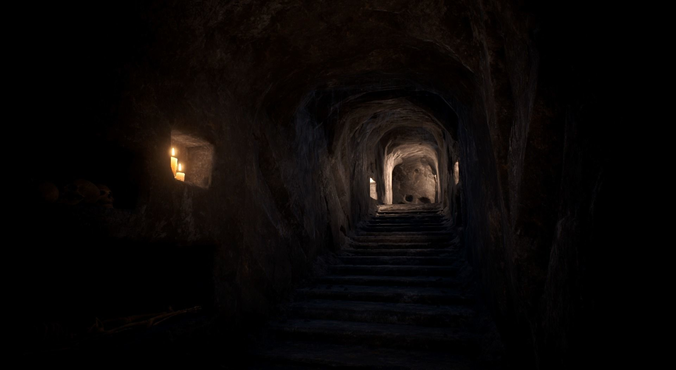 Ancient Catacombs Low-poly 3D model