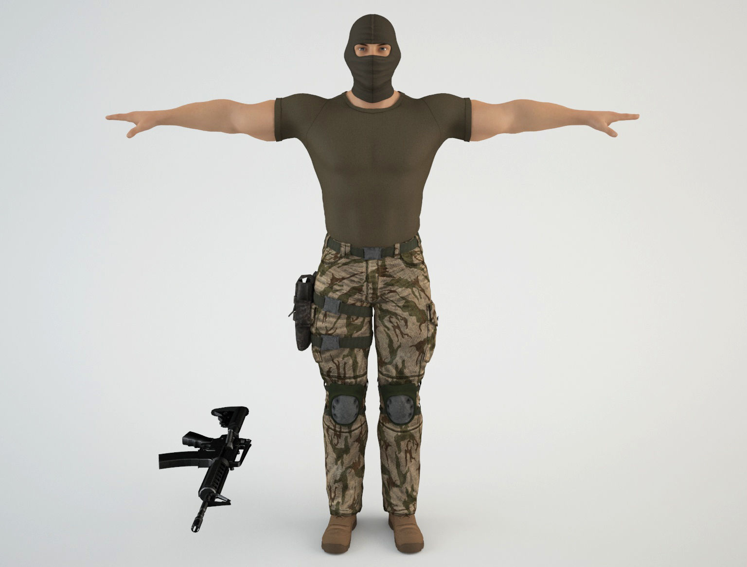 Mercenary Soldier 1 3D model_2