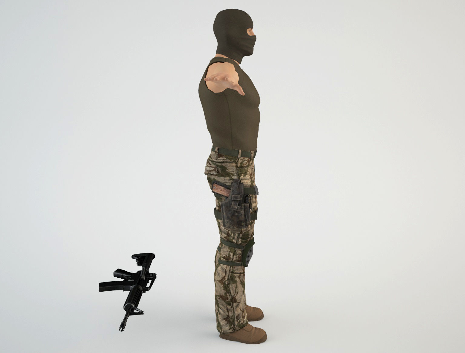 Mercenary Soldier 1 3D model_4