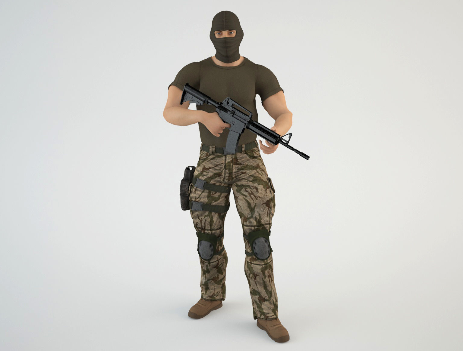 Mercenary Soldier 1 3D model_8