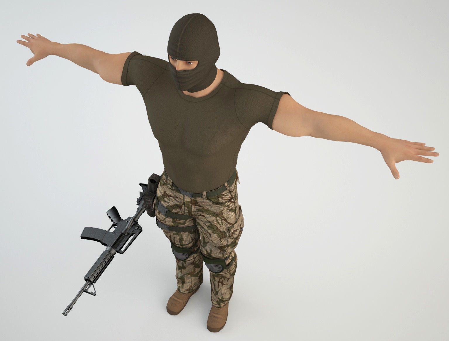 Mercenary Soldier 1 3D model_5