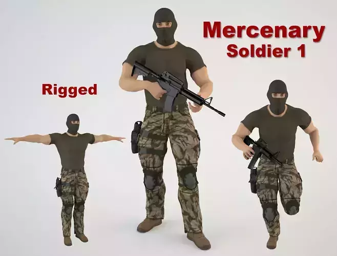 Mercenary Soldier 1 3D model