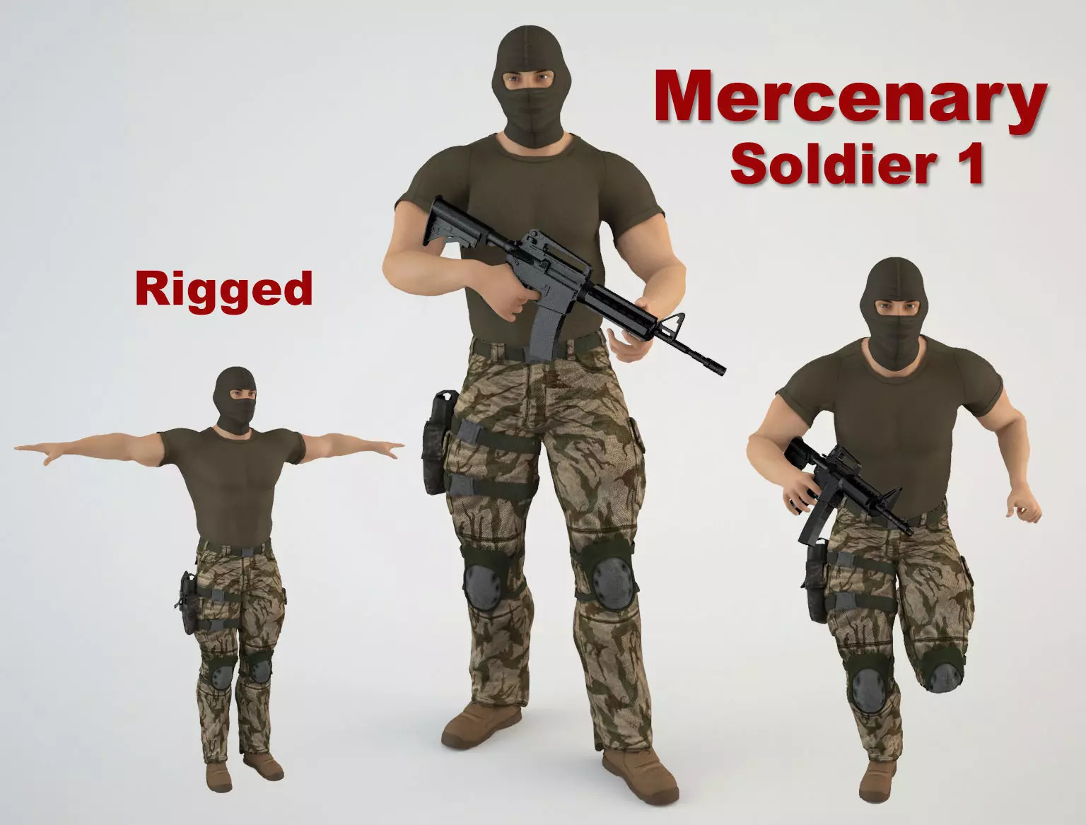 Mercenary Soldier 1 3D model_0