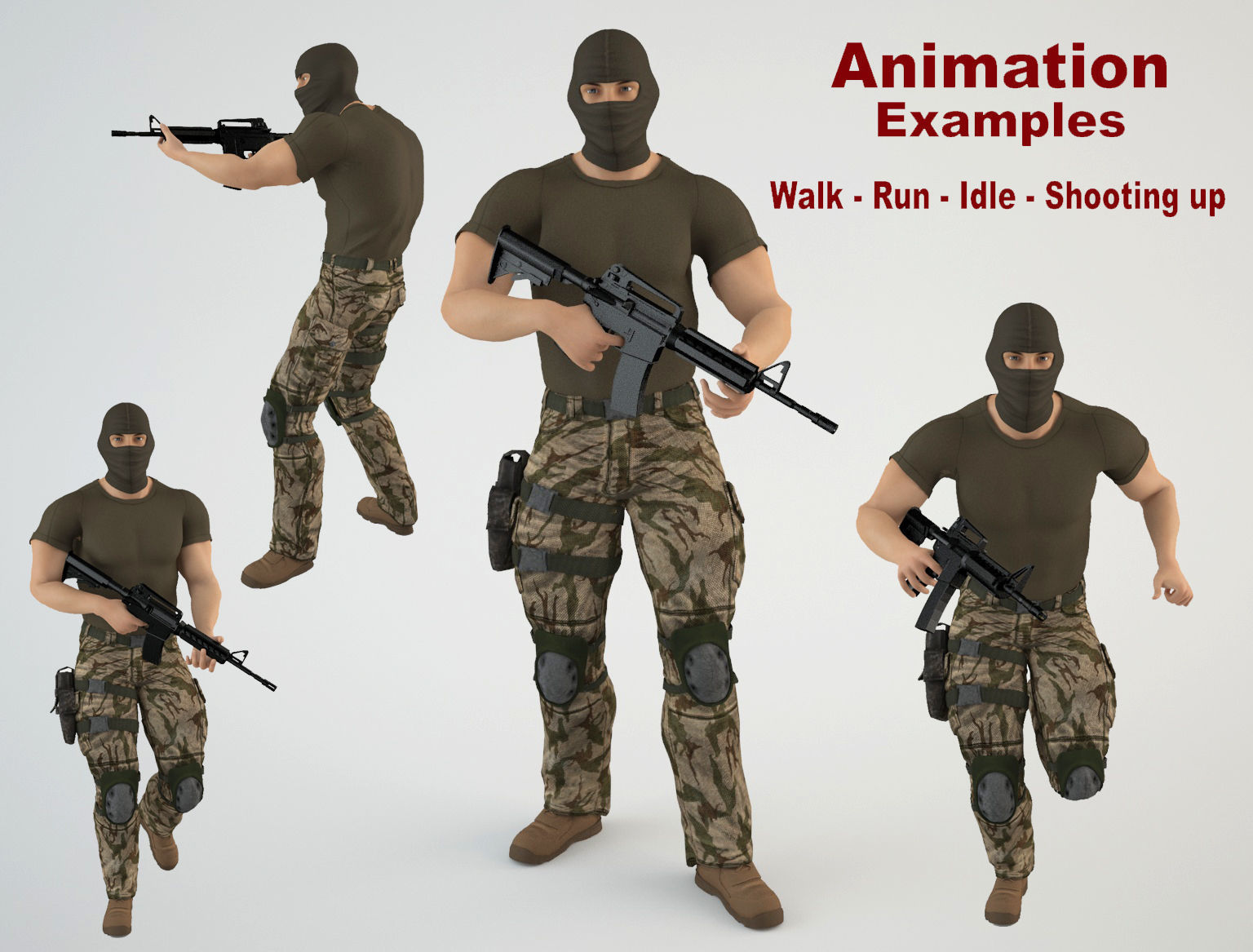 Mercenary Soldier 1 3D model_7