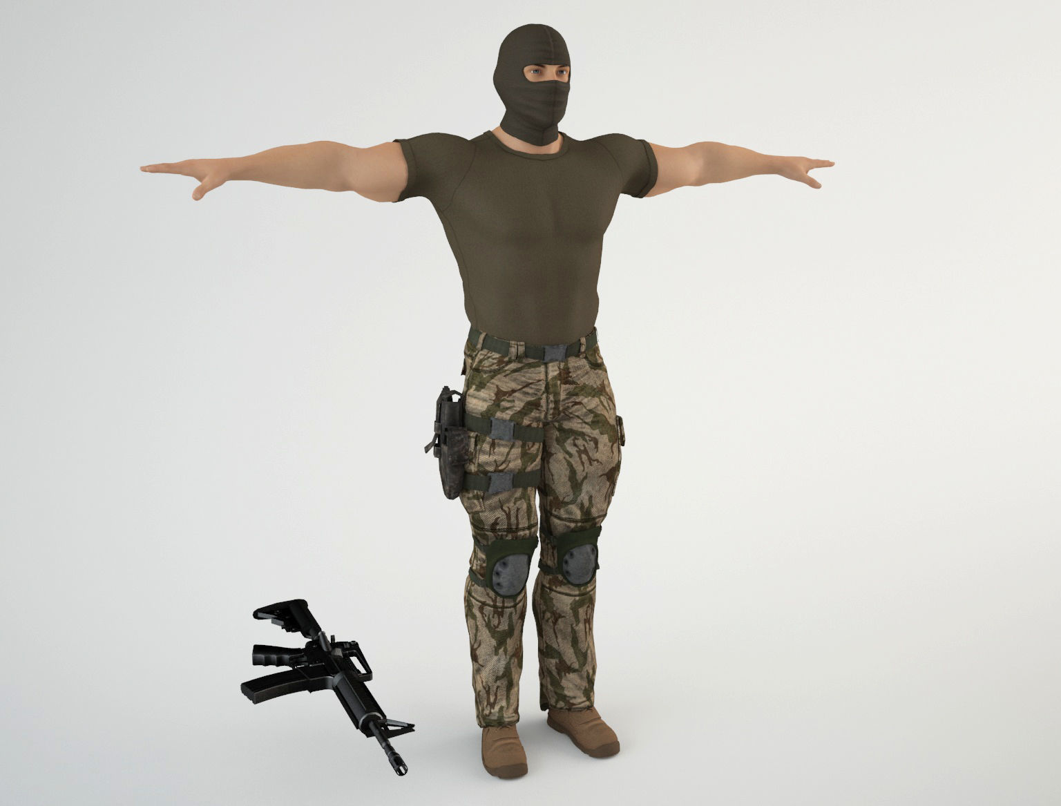 Mercenary Soldier 1 3D model_1