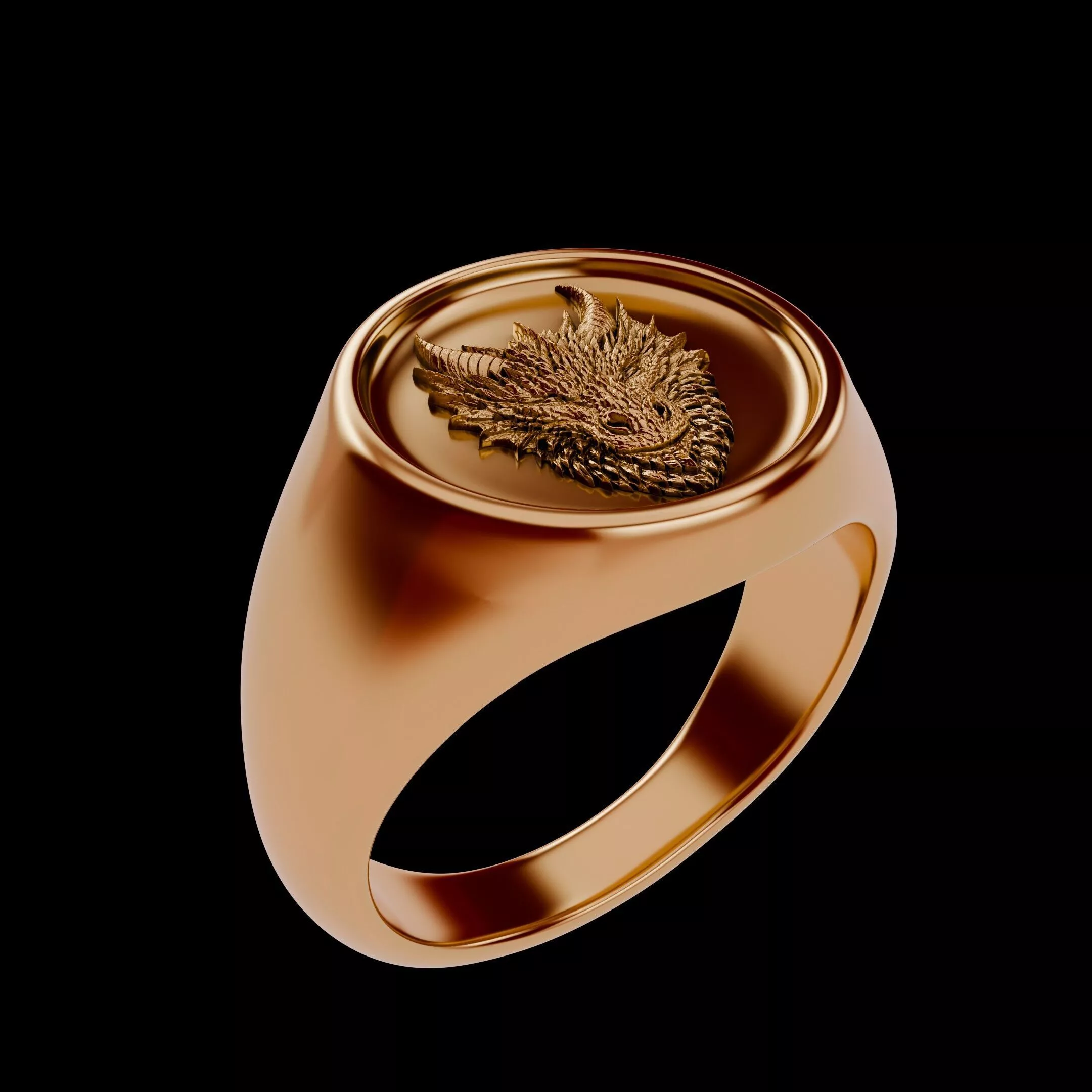 Dragon Signet Ring US Size 10 Free 3D print model