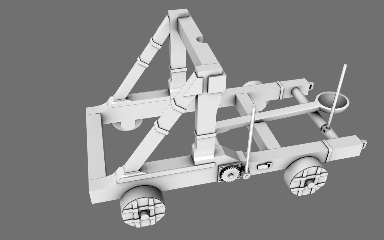 Roman Catapult  Base Mesh Free low-poly 3D model_1