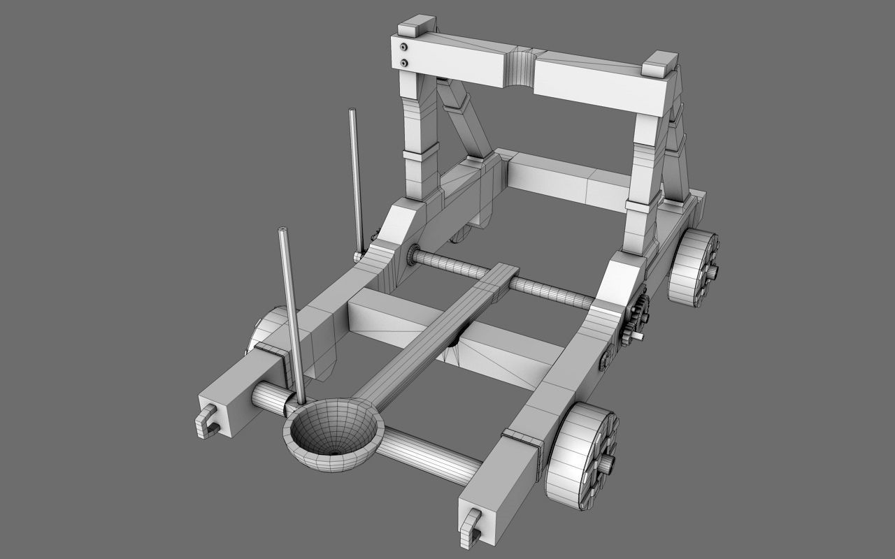 Roman Catapult  Base Mesh Free low-poly 3D model_4