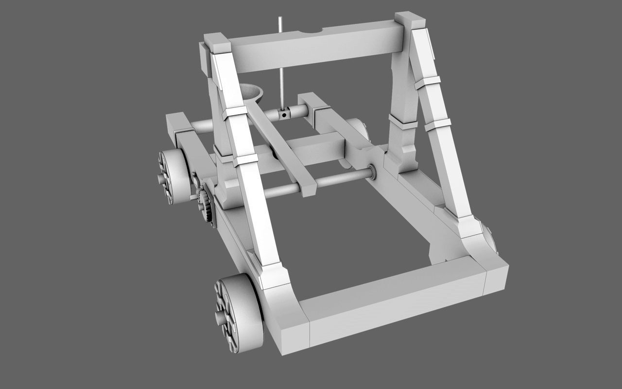 Roman Catapult  Base Mesh Free low-poly 3D model_5