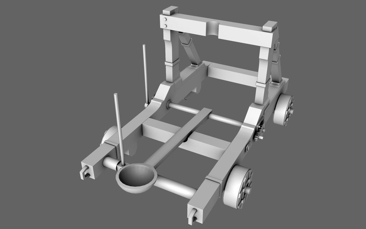 Roman Catapult  Base Mesh Free low-poly 3D model_3