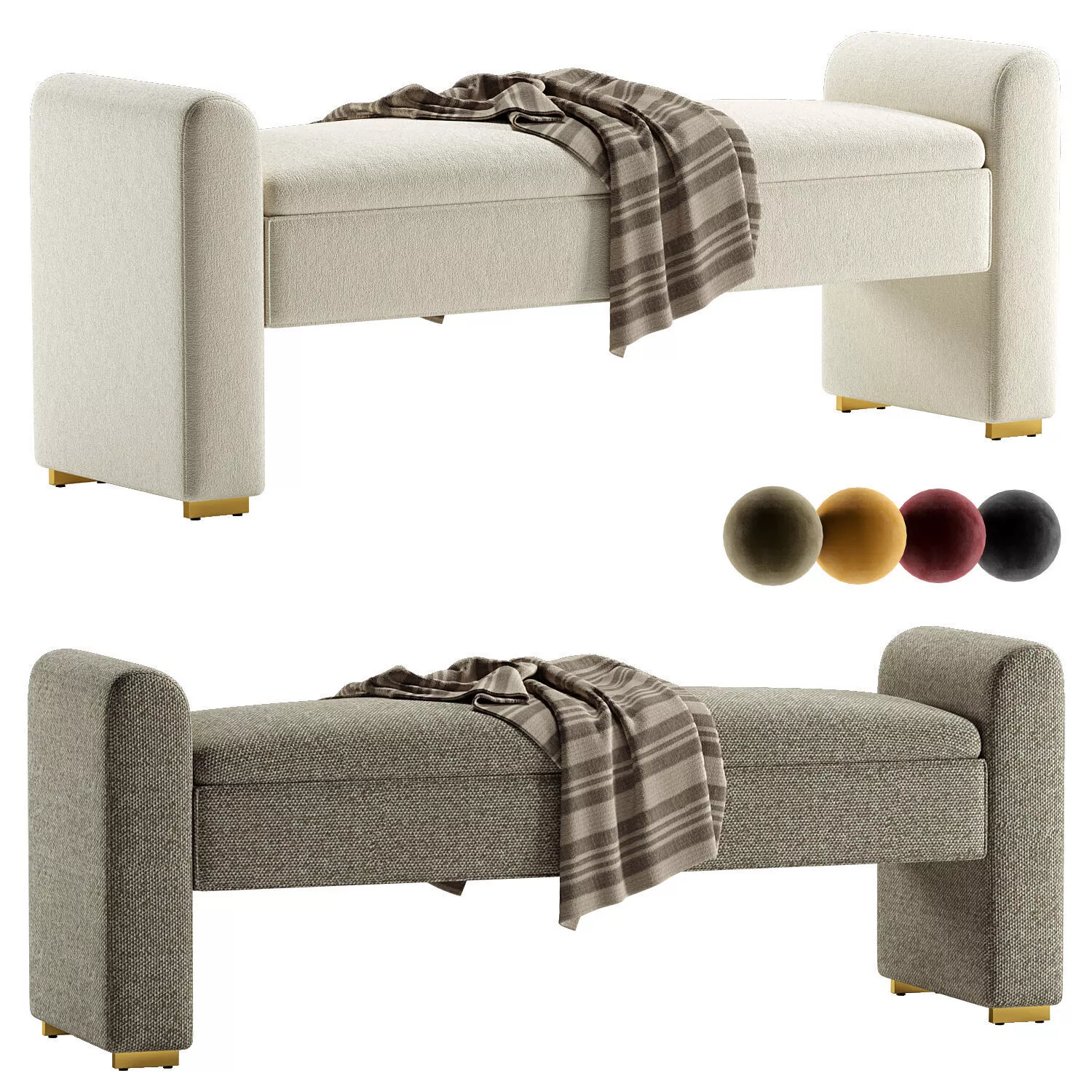 Caliste Ivory Bench 3D model