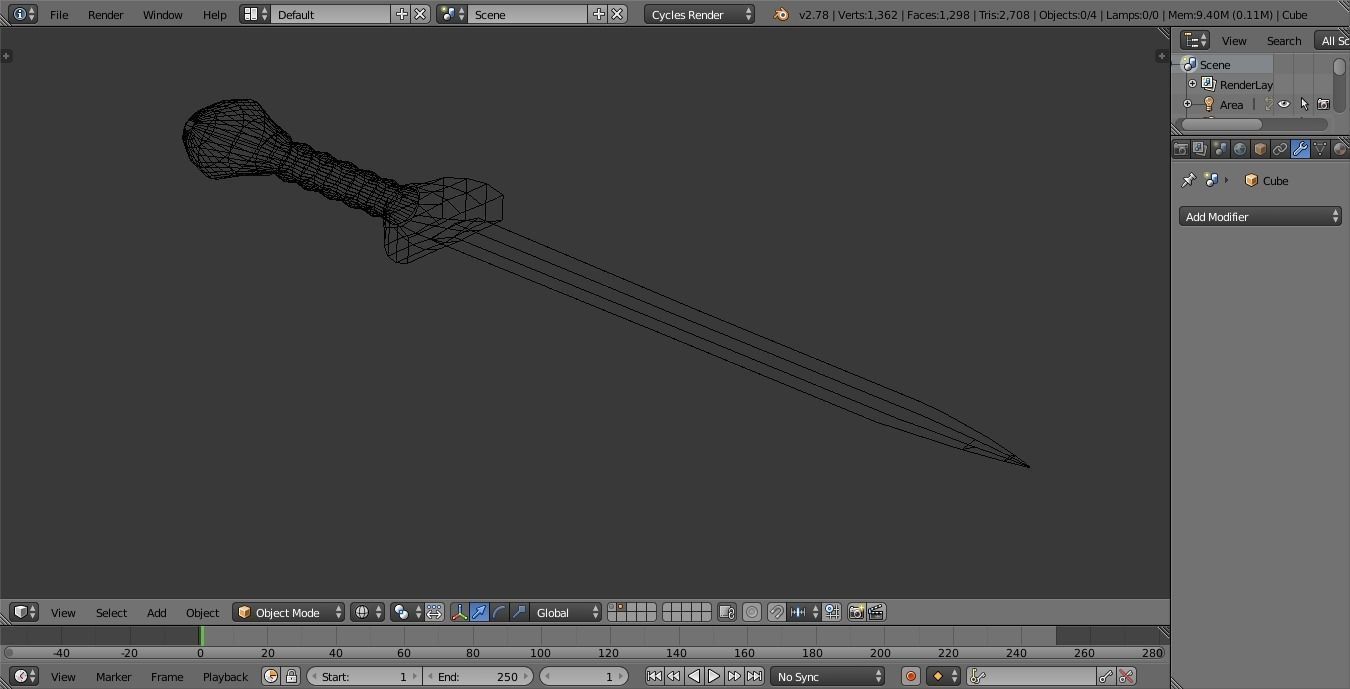 Roman Gladius  Low-poly 3D model_5
