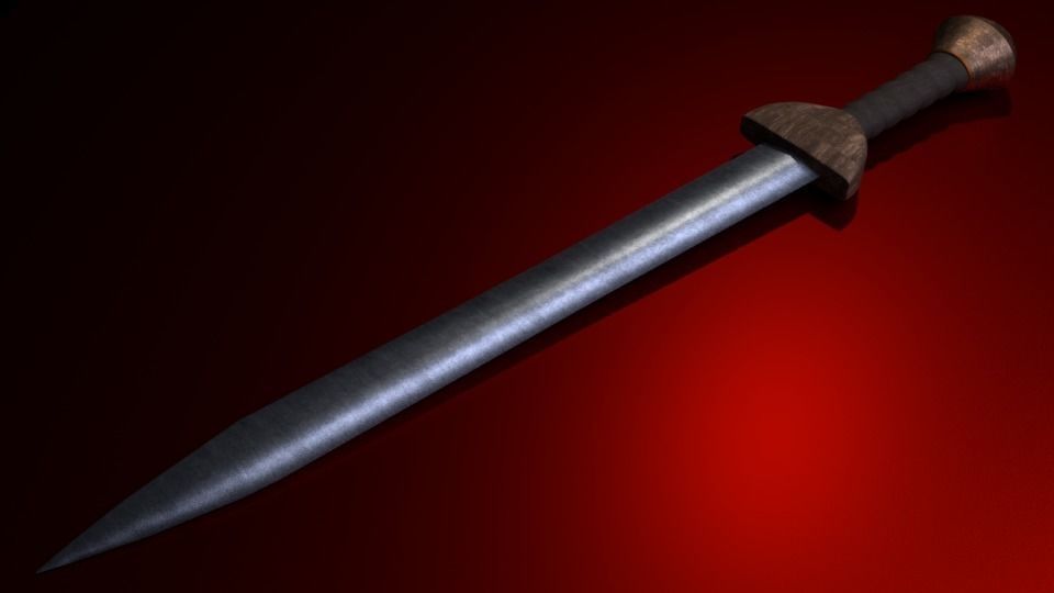 Roman Gladius  Low-poly 3D model_1