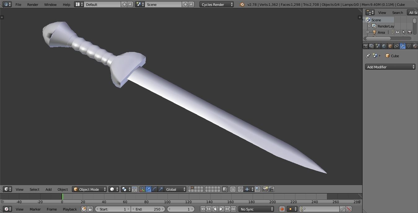 Roman Gladius  Low-poly 3D model_3
