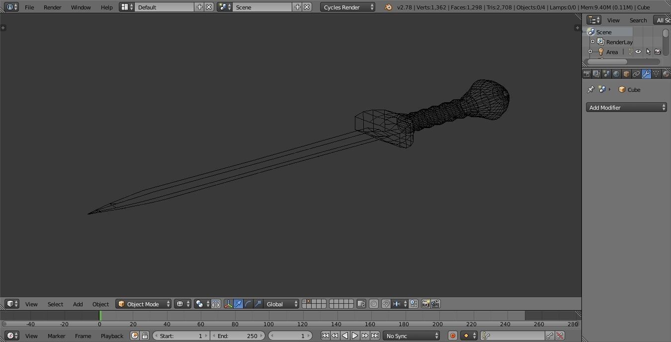 Roman Gladius  Low-poly 3D model_4