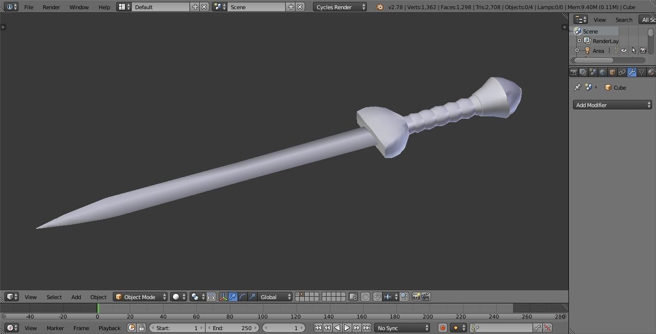 Roman Gladius  Low-poly 3D model_2