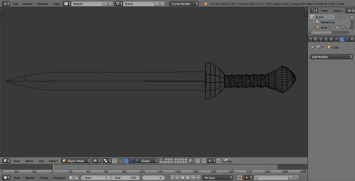 Roman Gladius  Low-poly 3D model_6