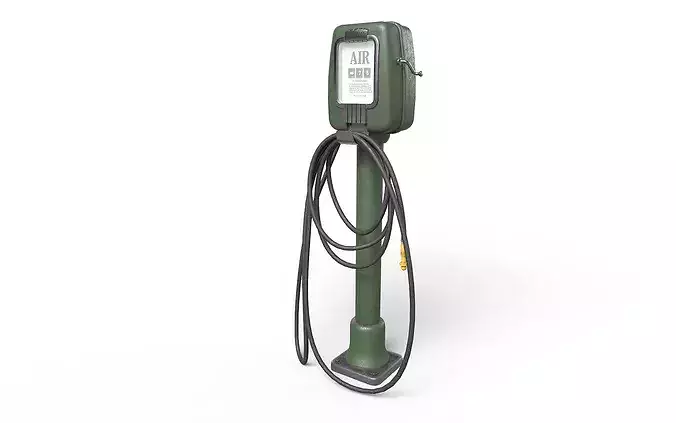 Vintage Air Pump Low-poly 3D model 3