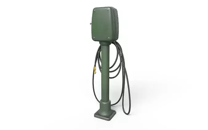 Vintage Air Pump Low-poly 3D model 6