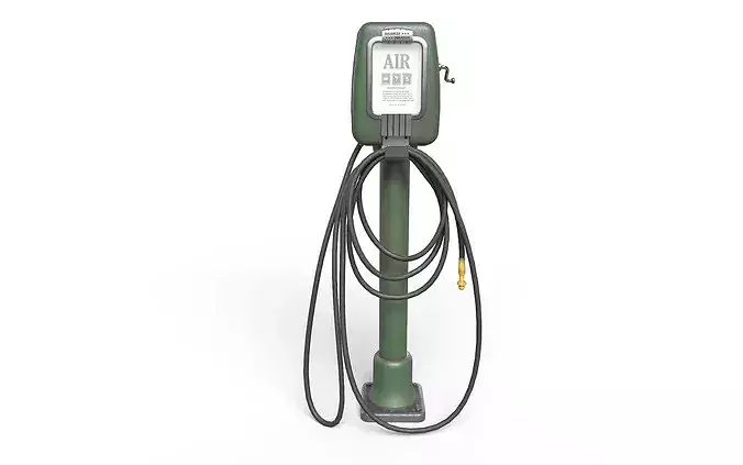 Vintage Air Pump Low-poly 3D model 2