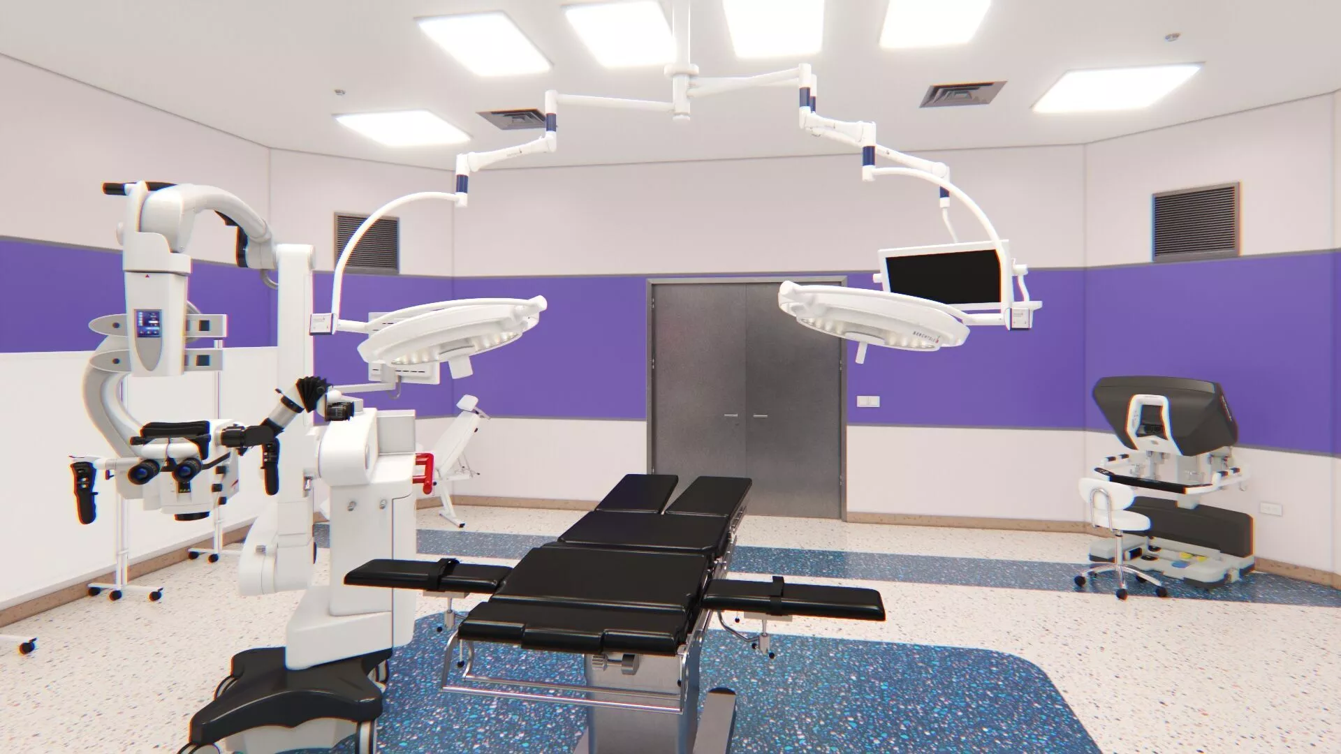 Operating Room Rigged for Cinema 4D 3D model