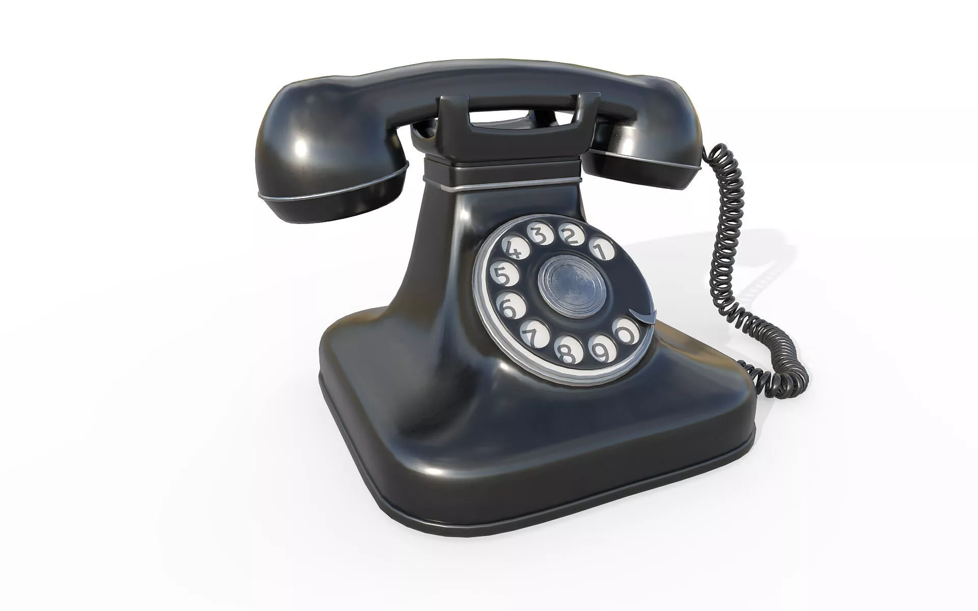 Retro Phone Low-poly 3D model