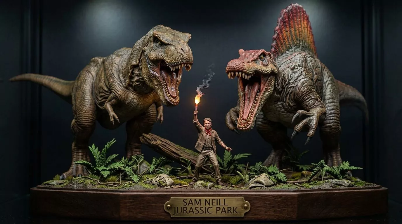 JURASSIC PARK DIORAMA SAM NEILL AS DR ALAN GRANT COLLECTORS 3D print model